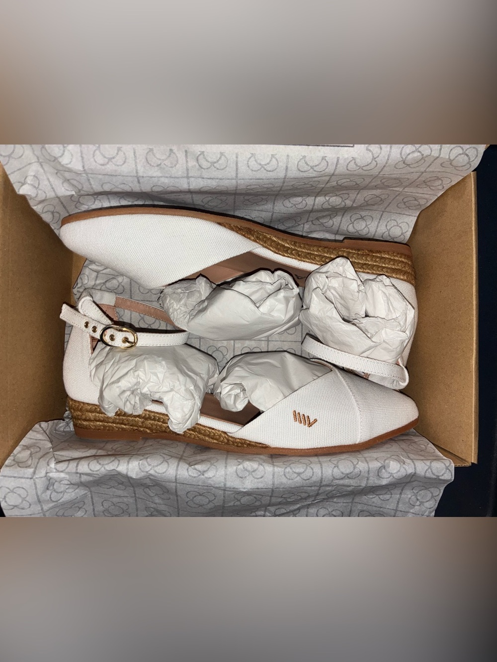 NEW Viscata Montroig Canvas Strap Espadrille in White For Women's Size 7